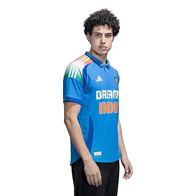 adidas Men's Polyester Regular Fit Official Team India ODI Cricket Player Jersey (2025)