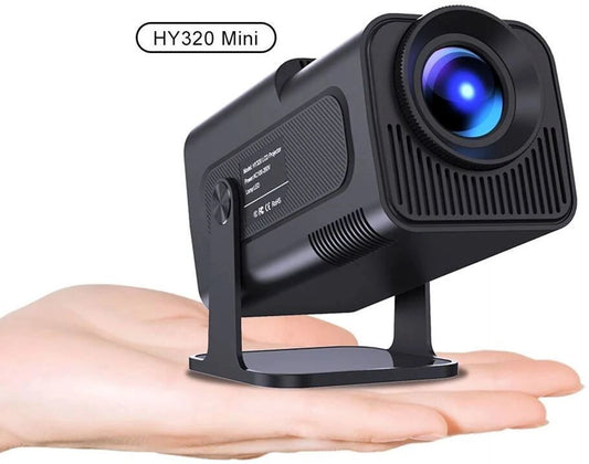 Nexscan HY320 Mini 4K Support,Native HD Android/Wifi/Bluetooth Autokeystone Freestyle (5000 lm / 1 Speaker / Wireless / Remote Controller) Portable Projector (Black)